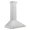ZLINE KB4SNZ36G Professional Hoods Gold Accents Front View