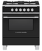 Fisher & Paykel OR30SCG4B1 Freestanding Ranges Black Front View