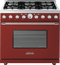 Superiore RD361SCRC Professional Ranges Red Matte, Chrome Front View