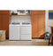 GE Appliances ETD48EASWWB Front Load Dryers White With Matte Black Backsplash – Angle View