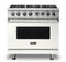 Viking VDR5366BPW Freestanding Ranges Pure White Front View