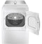 GE Appliances PTD60EBSRWS Top Load Dryers White On White With Silver Backsplash – Official Product Photo