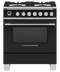 Fisher & Paykel OR30SCG6B1 Professional Ranges Black Front View