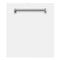 ZLINE DWWM24 Built-In Dishwashers White Matte Front View
