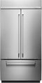 KITCHENAID KBFN502ESS 24.2 Cu. Ft. 42" Width Built-In Stainless French Door Refrigerator with Platinum Interior Design - Stainless Steel