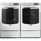 Maytag MHW8630HW 27 Inch Front Load Smart Washer & Maytag MGD8630HW 27 Inch Gas Smart Dryer with Whirlpool 10 Inch Pedestal White