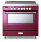Verona VDFSIE365BU Freestanding Ranges Burgundy Front View