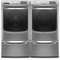 Maytag MHW8630HC 27 Inch Smart Front Load Washer & Maytag MED8630HC 27 Inch Electric Smart Dryer with Maytag XHPC155YC 15 1/2 Inch Height Laundry Pedestal