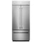 kitchenaid-kbfn506ess-20-8-cu-ft-36-width-built-in-stainless-steel-french-door-refrigerator-with-platinum-interior-design Front View