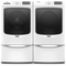 Maytag MHW6630HW 27 Inch Front Load Washer & Maytag MGD6630HW 27 Inch Gas Dryer with Whirlpool 10 Inch Pedestal White