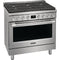 FRIGIDAIRE PCFD3670AF Professional 36 inch Dual Fuel Range, 6 Burners, Dual Fan Convection, LED Knobs & Steam Clean