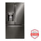 LG LRFS28XBD French Door Refrigerators Black Stainless Steel Front View