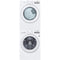 LG WM3400CW 27 Inch Front Load Washer & LG DLG3401W 27 Inch Gas Dryer with LG KSTK4 Stacking Kit for 27 Inch Front Load Laundry