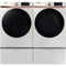 Samsung WF50BG8300AE 27 Inch Smart Front Load Washer & Samsung DVE50BG8300E 27 Inch Smart Electric Dryer with Samsung WE402NE 27 Inch Pedestal in Ivory