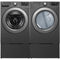 LG WM3470CM 27 Inch Front Load Washer & LG DLG3471M 27 Inch Gas Dryer with LG WDP6M 27 Inch Pedestal Storage Drawer: Middle Black