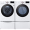 LG WM4000HWA and LG WDP6W 27 Inch Pedestal Storage Drawer: White 27 Inch Smart Front Load Washer & LG DLGX4001W 27 Inch Gas Smart Dryer with LG WD300CW 27 Inch SideKick™ Pedestal Washer