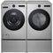 LG WM5500HVA 27 Inch Smart Front Load Washer & LG DLEX5500V 27 Inch Electric Smart Dryer with LG WDP6V 27 Inch Pedestal Storage Drawer: Graphite Steel