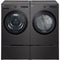 LG WM6500HBA 27 Inch Front Load Smart Washer & LG DLEX6500B 27 Inch Electric Smart Dryer with LG WDP6B 27 Inch Pedestal Storage Drawer: Black Steel