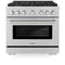 ZLINE KITCHEN AND BATH SGR36 ZLINE 36 in. 5.2 cu. ft. Paramount Gas Range with 6 Burner Cooktop and Convection Gas Oven in Stainless Steel (SGR36)