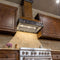 ZLINE 30 in. Wooden Wall Mount Range Hood in Antigua and Walnut  Includes  Motor