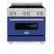 ZLINE KITCHEN AND BATH RAINDSBG36 ZLINE 36" 4.6 cu. ft. Induction Range in DuraSnow with a 4 Element Stove and Electric Oven (RAINDS-36) [Color: Blue Gloss]