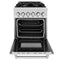 ZLINE KITCHEN AND BATH RASSNGR24 ZLINE 24 in. 2.8 cu. ft. Electric Oven and Gas Cooktop Dual Fuel Range with Griddle in Fingerprint Resistant Stainless (RAS-SN-GR-24)