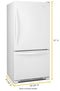 WHIRLPOOL WRB329DMBW 30-inches wide Bottom-Freezer Refrigerator with SpillGuard Glass Shelves - 18.7 cu. ft.