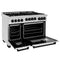 ZLINE 48" 6.0 cu. ft. Range with Gas Stove and Gas Oven in DuraSnow¬Æ Stainless Steel with Gold Accents RGSZSN48G