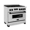 ZLINE Autograph Edition 36" 4.6 cu. ft. Range with Gas Stove and Gas Oven in Stainless Steel with Gold Accents RGZ36G