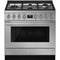 SMEG CPF36UGGX Portofino Pro-Style Gas Range, Stainless Steel, 36" x 25"