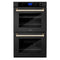 ZLINE KITCHEN AND BATH AWDZ30BSG ZLINE 30" Autograph Edition Double Wall Oven with Self Clean and True Convection in Black Stainless Steel (AWDZ-30-BS) [Color: Gold]