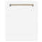 ZLINE KITCHEN AND BATH DPMTZWM24CB ZLINE 24" Autograph Edition Monument Dishwasher Panel in White Matte (DPMTZ-WM-24)