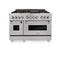 ZLINE KITCHEN AND BATH RASSNBRGR48 ZLINE 48 in. 6.0 cu. ft. Electric Oven and Gas Cooktop Dual Fuel Range with Griddle and Brass Burners in Fingerprint Resistant Stainless (RAS-SN-BR-GR-48)