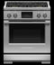 FISHER & PAYKEL RDV3304L Dual Fuel Range, 30", 4 Burners, Self-cleaning, LPG