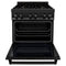 ZLINE 30" Black Stainless 4.0 cu.ft. 4 Gas BurnerElectric Oven Range with Brass Burners RABBR30