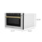 ZLINE KITCHEN AND BATH MWDZ1HG ZLINE Autograph Edition 24" 1.2 cu. ft. Built-in Microwave Drawer with a Traditional Handle in Stainless Steel and Gold Accents (MWDZ-1-H-G)