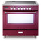 VERONA VDFSIE365BU Burgundy 36" Designer Induction Range