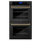 ZLINE KITCHEN AND BATH AWDZ30BSCB ZLINE 30" Autograph Edition Double Wall Oven with Self Clean and True Convection in Black Stainless Steel (AWDZ-30-BS) [Color: Champagne Bronze]