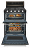 KITCHENAID KFGD500EBS 30-Inch 5 Burner Gas Double Oven Convection Range - Black Stainless Steel with PrintShield™ Finish