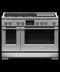 FISHER & PAYKEL RDV3485GDL Dual Fuel Range, 48", 5 Burners with Griddle, Self-cleaning, LPG