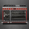 SMEG CPF48UGMR Portofino Pro-Style Dual Fuel Range, Red, 48" x 25"