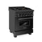 ZLINE 24" Black Stainless 6.0 cu.ft. 4 Gas BurnerElectric Oven Range with Brass Burners RABBR24