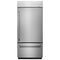 KITCHENAID KBBR306ESS 20.9 Cu. Ft. 36" Width Built-In Stainless Bottom Mount Refrigerator with Platinum Interior Design - Stainless Steel