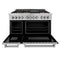 ZLINE KITCHEN AND BATH RASSNBRGR48 ZLINE 48 in. 6.0 cu. ft. Electric Oven and Gas Cooktop Dual Fuel Range with Griddle and Brass Burners in Fingerprint Resistant Stainless (RAS-SN-BR-GR-48)