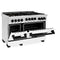 ZLINE Autograph Edition 48" 6.0 cu. ft. Range with Gas Stove and Gas Oven in Stainless Steel with White Matte Door and Matte Black Accents RGZ48MB