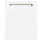 ZLINE KITCHEN AND BATH DPMTZWM24CB ZLINE 24" Autograph Edition Monument Dishwasher Panel in White Matte (DPMTZ-WM-24)