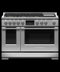 FISHER & PAYKEL RDV3486GDN Dual Fuel Range, 48", 6 Burners with Griddle