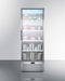 SUMMIT ACR1718RH Full-size Pharmaceutical All-refrigerator With A Glass Door, Lock, Digital Thermostat, and A Stainless Steel Interior and Exterior Cabinet