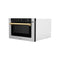 ZLINE KITCHEN AND BATH MWDZ1HG ZLINE Autograph Edition 24" 1.2 cu. ft. Built-in Microwave Drawer with a Traditional Handle in Stainless Steel and Gold Accents (MWDZ-1-H-G)