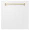 ZLINE KITCHEN AND BATH DPMTZWM24CB ZLINE 24" Autograph Edition Monument Dishwasher Panel in White Matte (DPMTZ-WM-24)